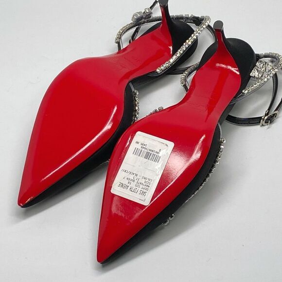 Christian Louboutin Marykate Queen Crystal-Embellished Satin Pumps size 37.5 - Picture 13 of 14